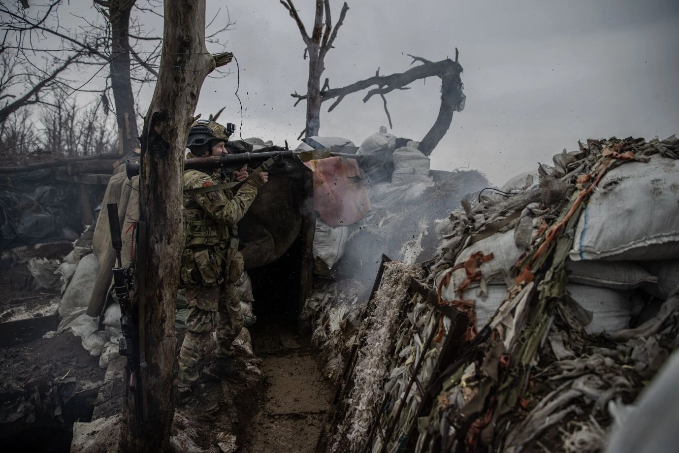Fighting near Mar'inka in the Donetsk Region, March 2023