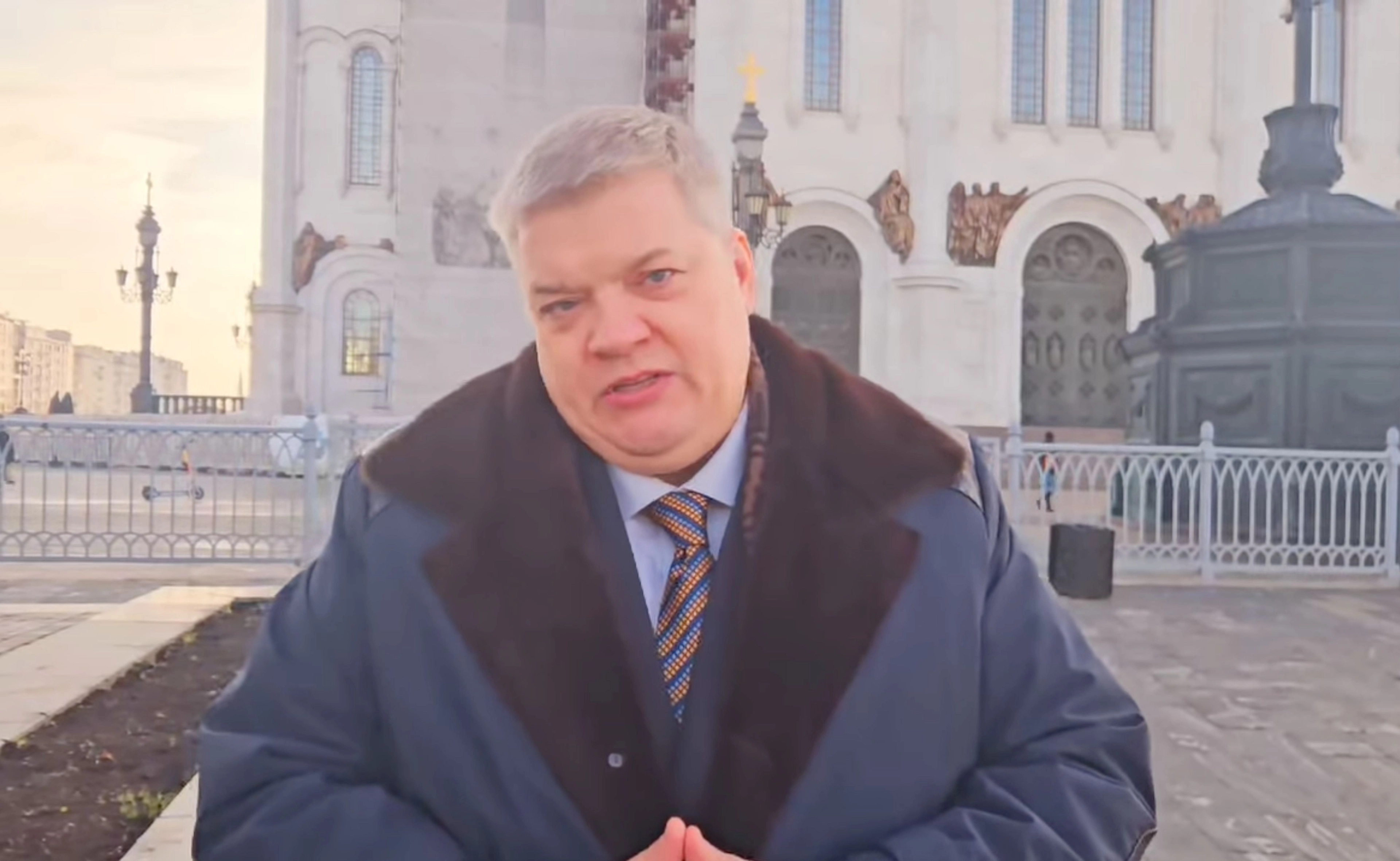 One of the leaders of the Koos movement, Oleg Ivanov, in Moscow