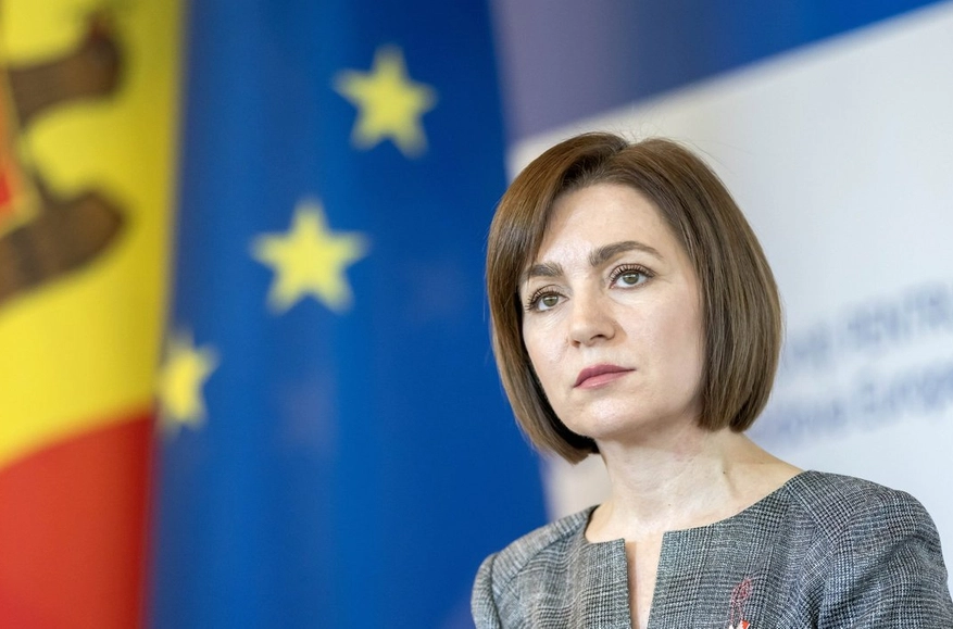 Moldovan President Maia Sandu speaks at a 18 March 2024 press conference in Chișinău. Photo: EPA-EFE / Dumitru Doru