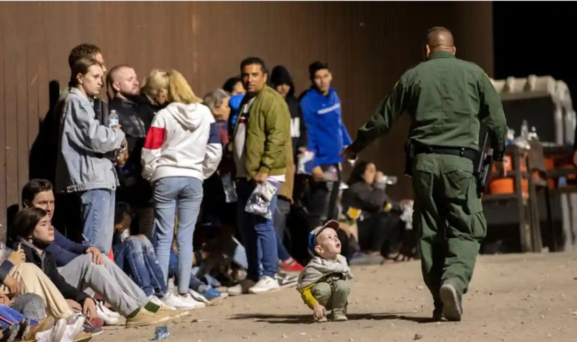 Immigrants on the border between Mexico and the United States