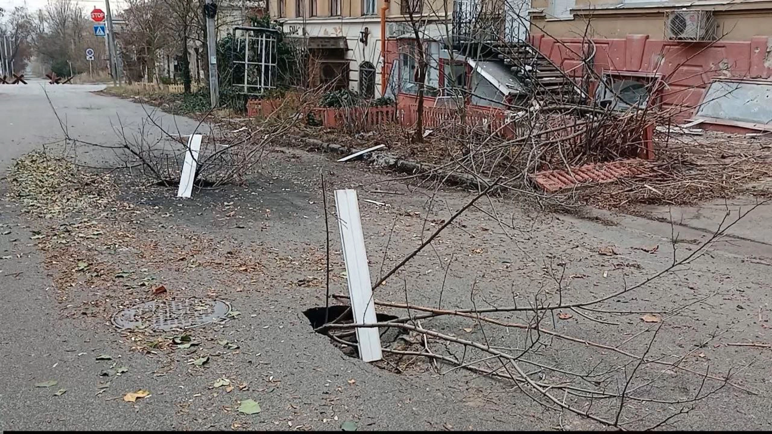 Aftermath of the December 2025 strike, damaged internet cable