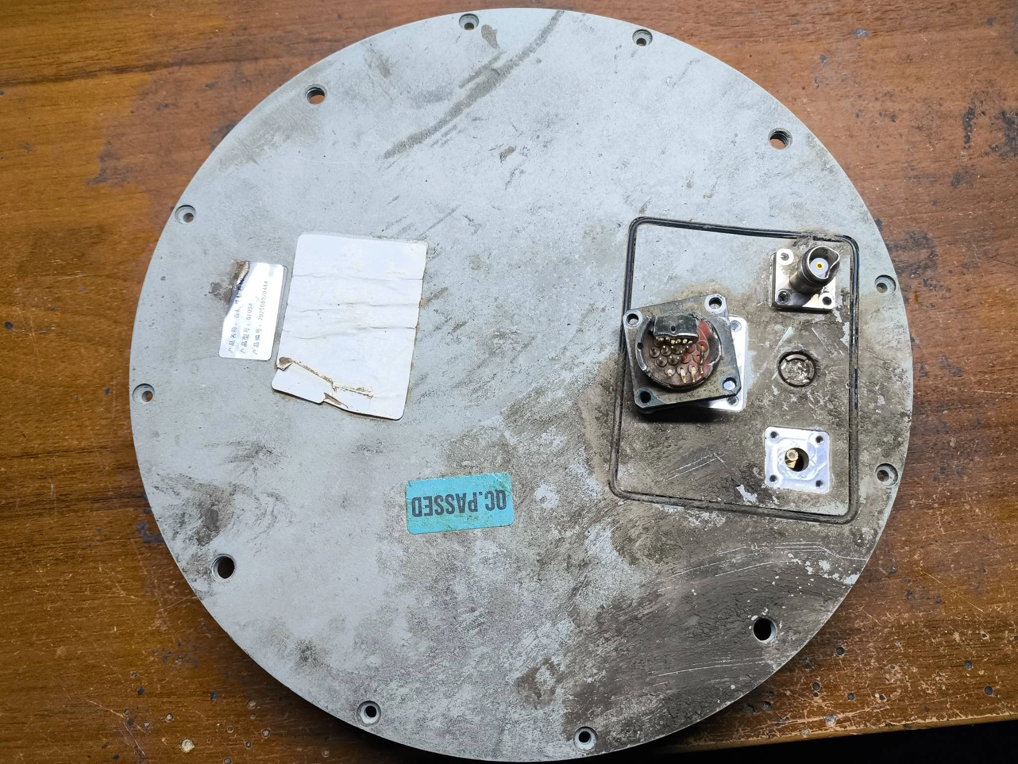 A damaged GI004 antenna casing found in a Russian drone